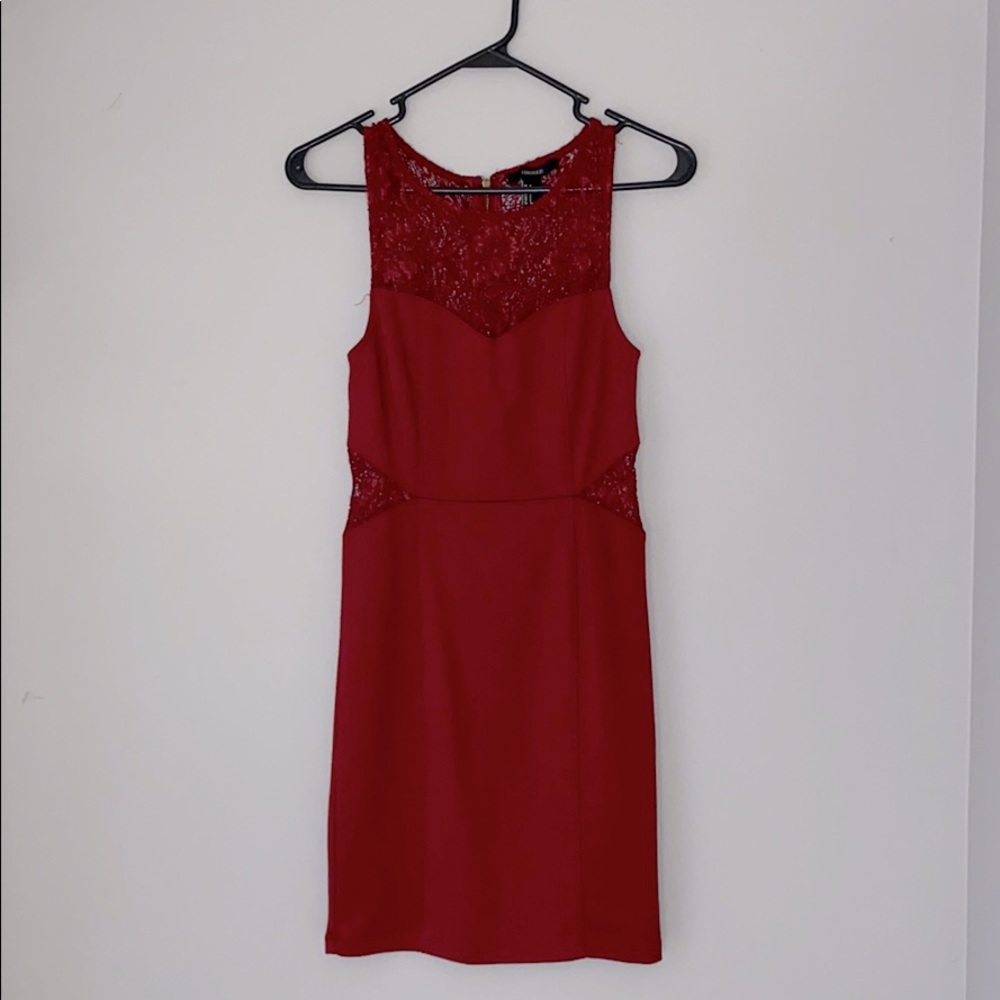 Forever 21 lace detail body con dress